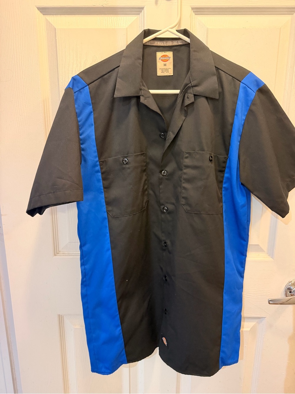 Dickies Black & Royal Blue Short Sleeve Button-Up Work Shirt